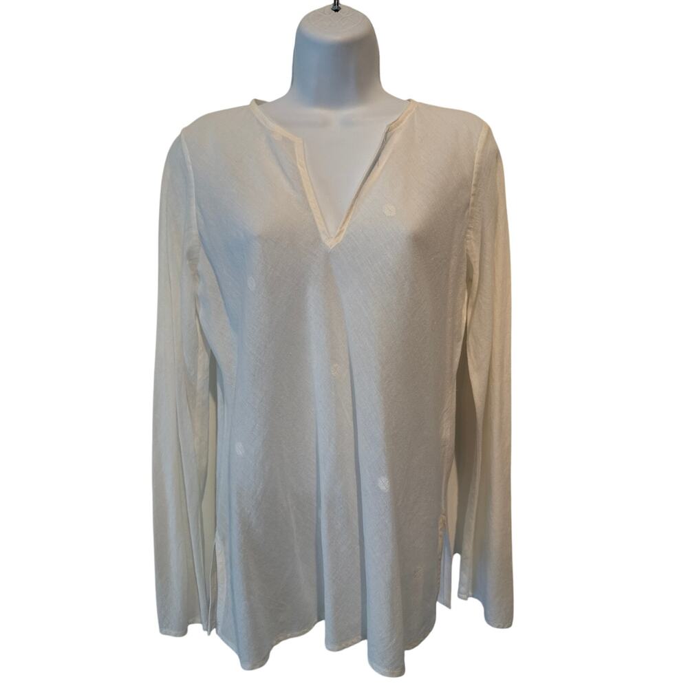 NWT Eileen Fisher Filcoupe Dot Bias 100% Cotton Top S